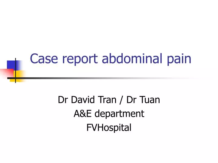 case report abdominal pain