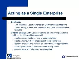 Acting as a Single Enterprise