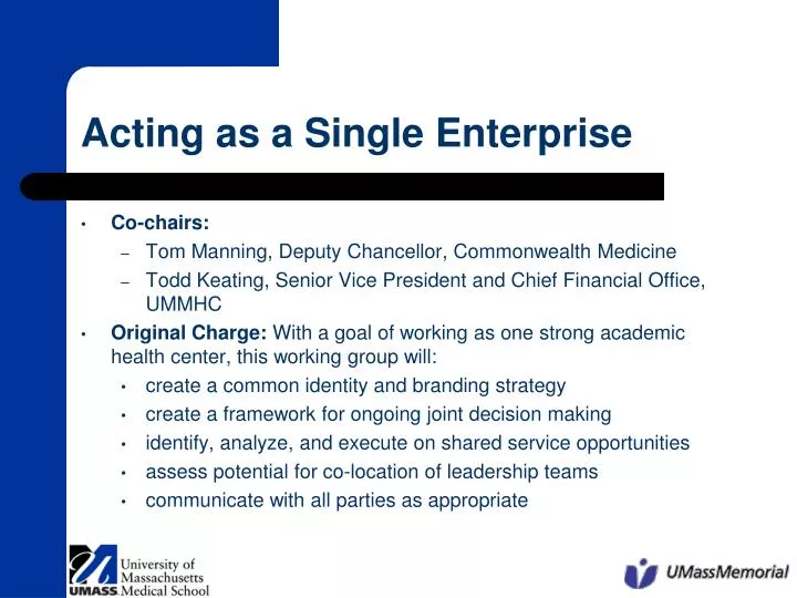 acting as a single enterprise