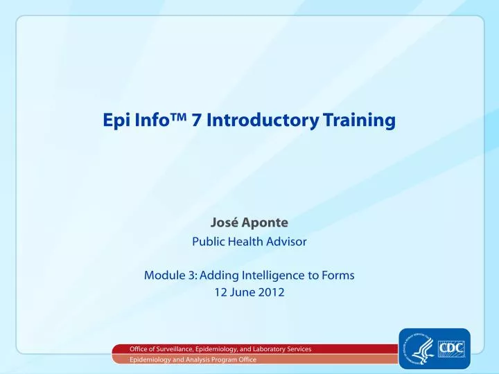 epi info 7 introductory training