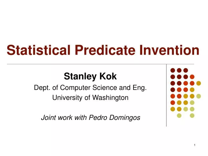 statistical predicate invention