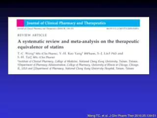 Weng TC, et al. J Clin Pharm Ther 2010;35:139-51