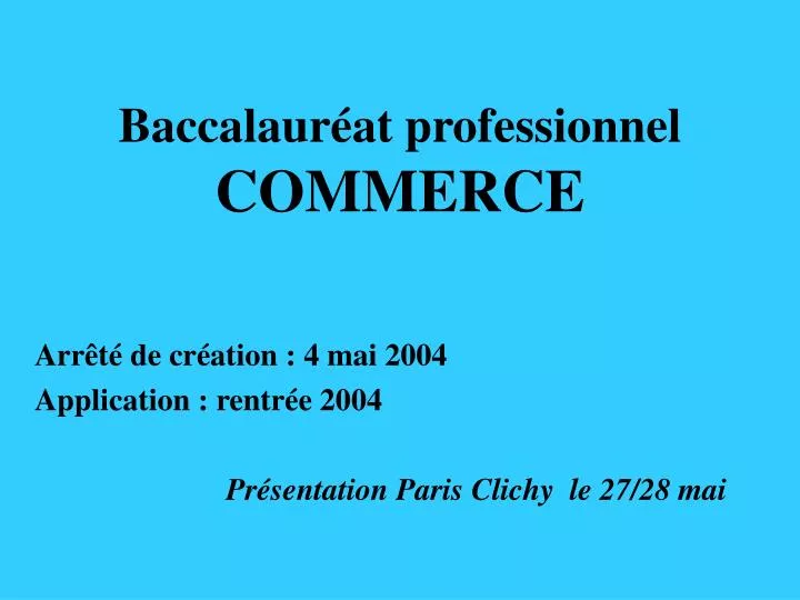 baccalaur at professionnel commerce