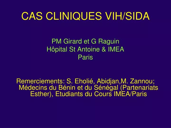 cas cliniques vih sida