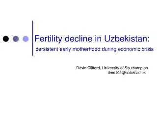 Fertility decline in Uzbekistan: