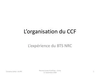 l organisation du ccf