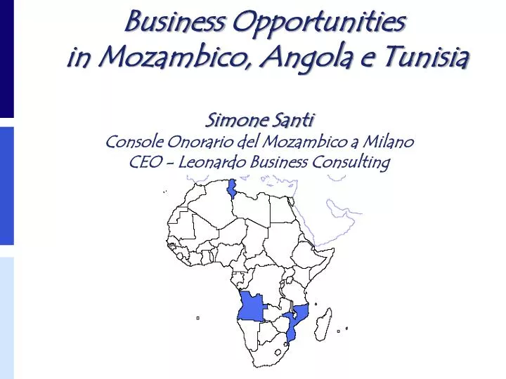 business opportunities in mozambico angola e tunisia