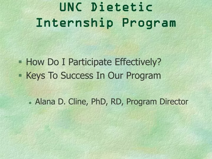 unc dietetic internship program