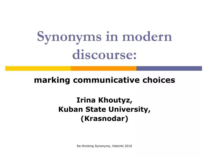 synonyms in modern discourse