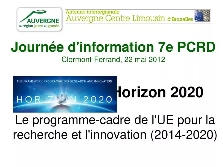 horizon 2020 le programme cadre de l ue pour la recherche et l innovation 2014 2020