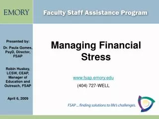 Managing Financial Stress