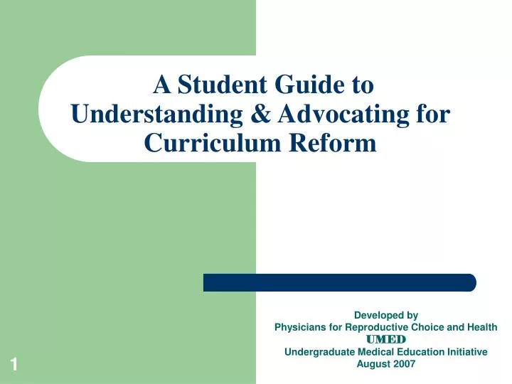 a student guide to understanding advocating for curriculum reform