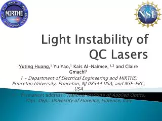 Light Instability of QC Lasers