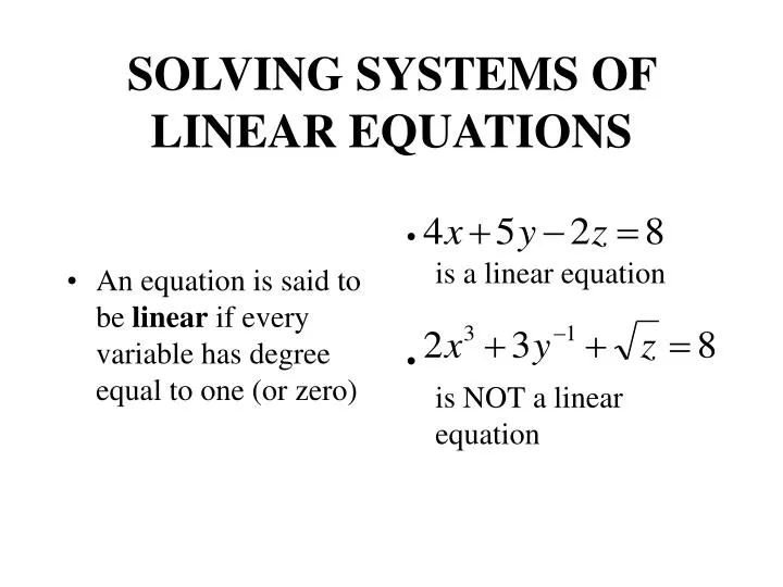 system of linear equations definition