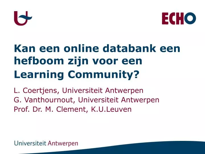 kan een online databank een hefboom zijn voor een learning community
