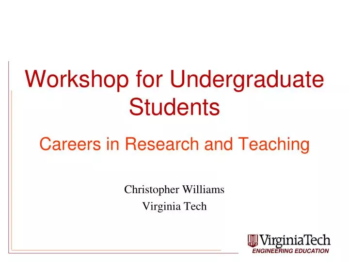workshop for undergraduate students