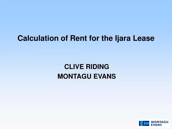 calculation of rent for the ijara lease