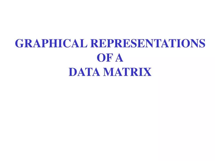 graphical representations of a data matrix