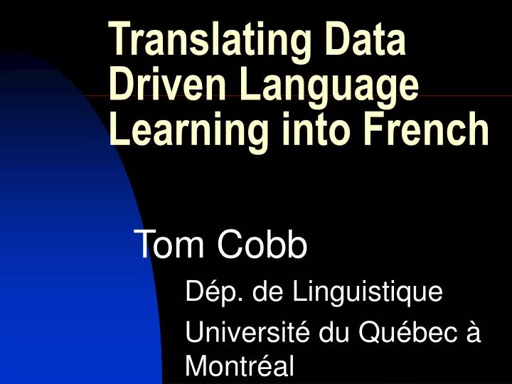 translating data driven language learning into french