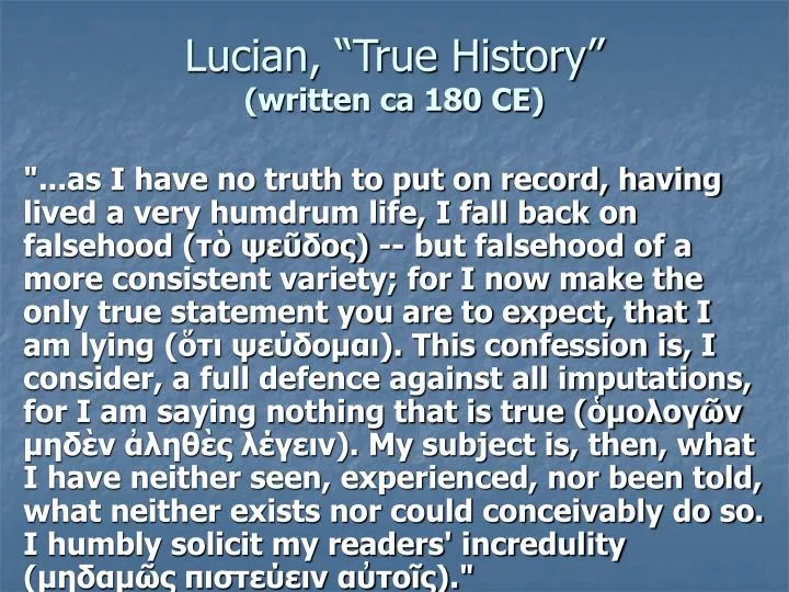 lucian true history written ca 180 ce
