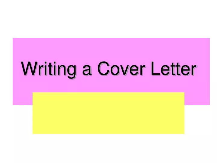 writing a cover letter