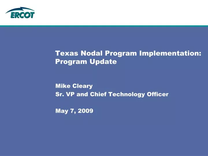 texas nodal program implementation program update