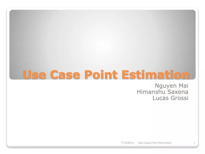 use case point estimation