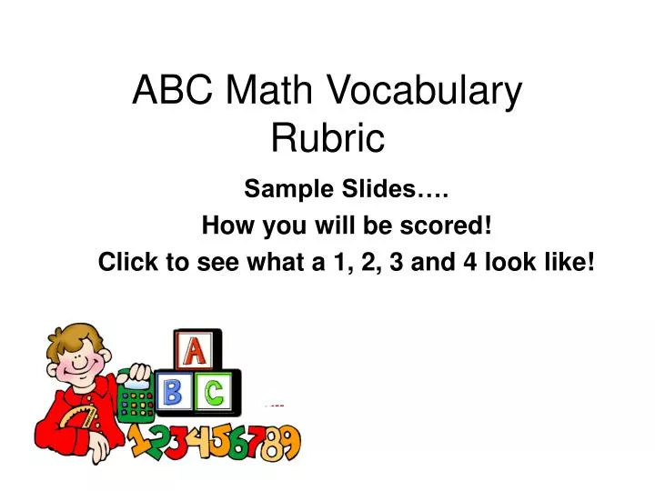 abc math vocabulary rubric