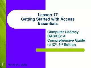 Lesson 17 Getting Started with Access Essentials