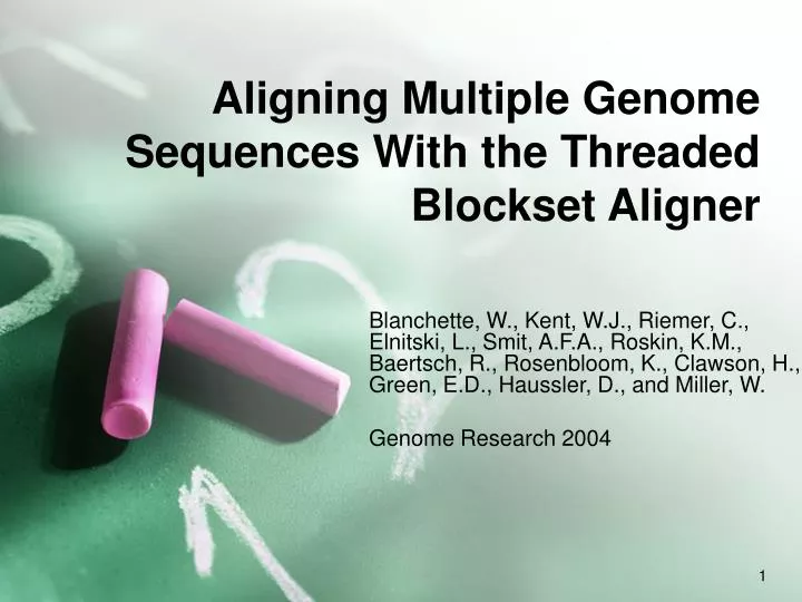 aligning multiple genome sequences with the threaded blockset aligner