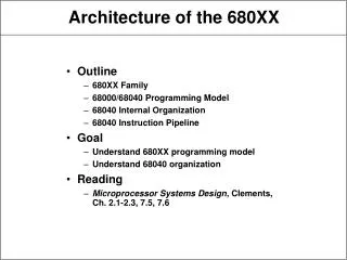 Architecture of the 680XX