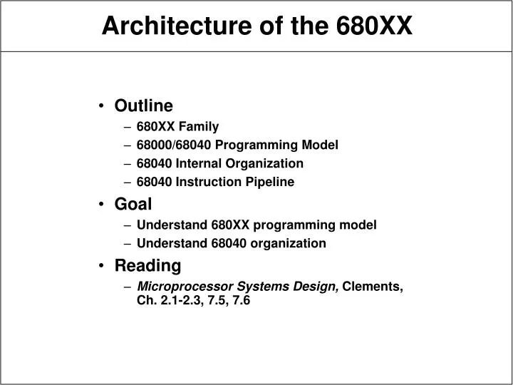 architecture of the 680xx