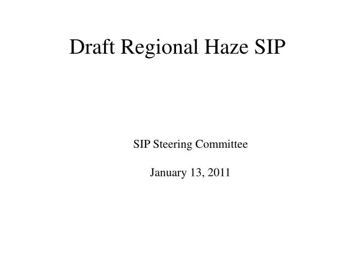 draft regional haze sip