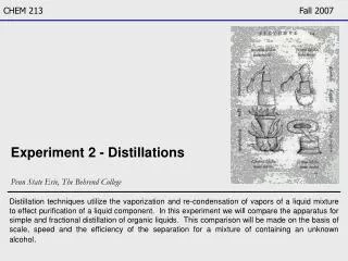 Experiment 2 - Distillations Penn State Erie, The Behrend College