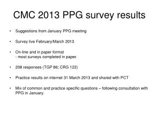 CMC 2013 PPG survey results