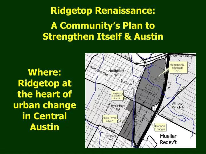 ridgetop renaissance a community s plan to strengthen itself austin