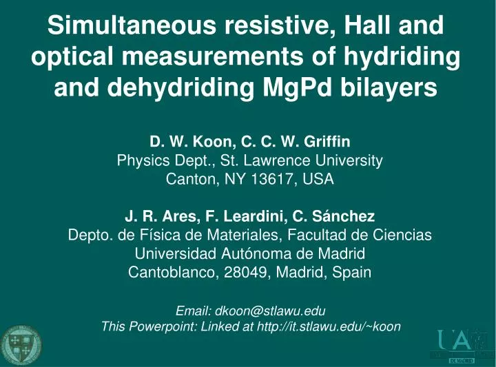 simultaneous resistive hall and optical measurements of hydriding and dehydriding mgpd bilayers