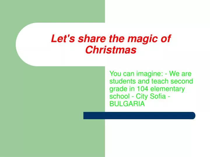 let s share the magic of christmas
