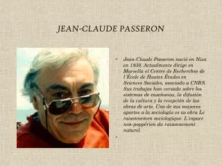 jean claude passeron
