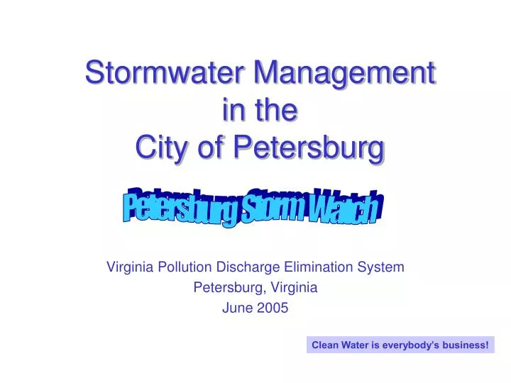 stormwater management in the city of petersburg