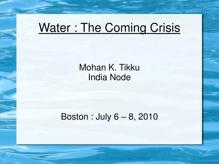 mohan k tikku india node boston july 6 8 2010