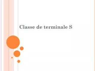 classe de terminale s