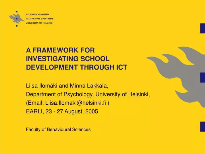 a framework for investigating school development through ict