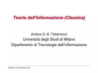 teoria dell informazione classica