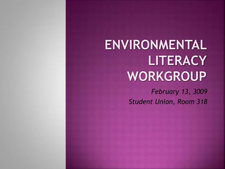 environmental literacy workgroup