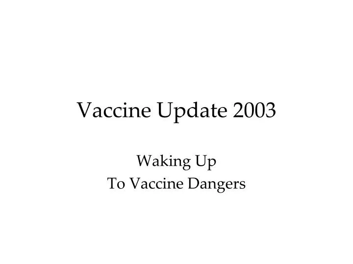vaccine update 2003