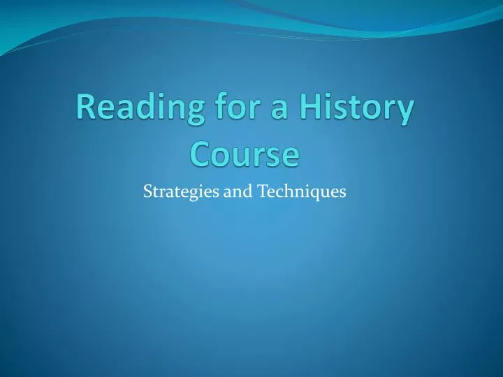 reading for a history course