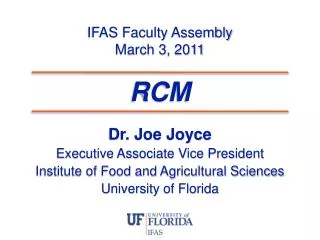 IFAS Faculty Assembly March 3, 2011