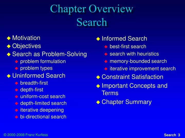 chapter overview search