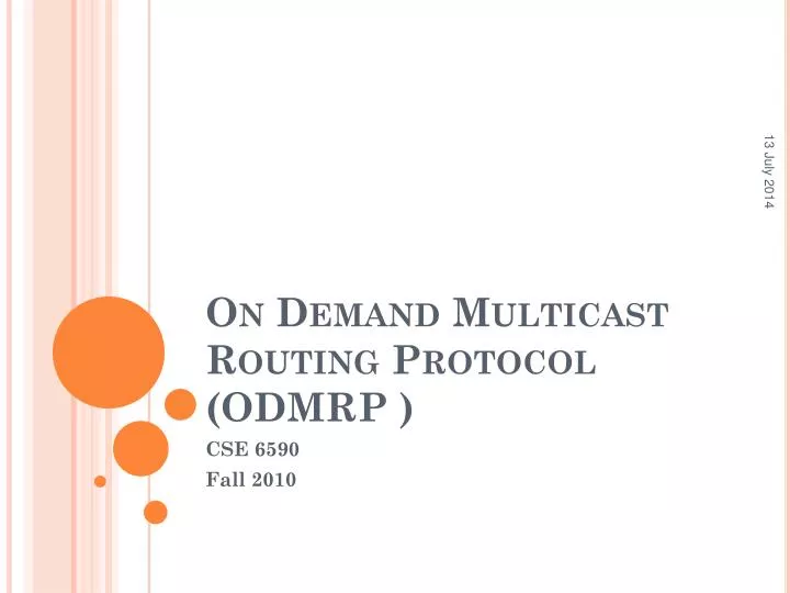 on demand multicast routing protocol odmrp